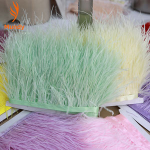 Frange en plumes d'autruche moelleuses pour robe de soirée, robe de mariée, costume de fête, accessoires de bricolage - Product Image 1