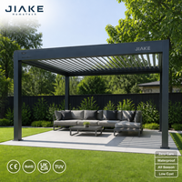 Pergola en aluminium Jiake sans entretien avec toit à lames orientables imperméables, structure de patio de jardin pour une utilisation toute l'année
