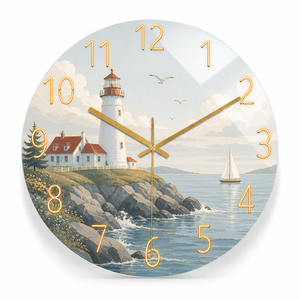 Orologio da Parete in Vetro Personalizzato con Paesaggio Alpino, Silenzioso al Quarzo, per Arredamento Caffè a Tema <span class=keywords><strong>Montagna</strong></span> - Product Image 3