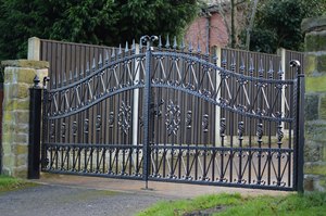 Prima Gate Company Gate Diseño superior Lujo Wroug Gold Iron Gate Villa Manor Castle <span class=keywords><strong>Entrada</strong></span> exterior Puertas eléctricas - Product Image 2