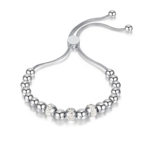 New Design Wholesale Custom Fashion Waterproof Stainless Steel <b>Adjustable</b> Beaded <b>Bracelet</b> - Product Image 1