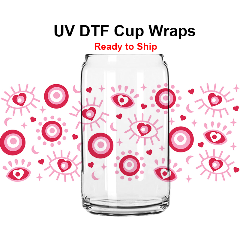 Готовая к отправке, оптовая продажа, наклейка UV DTF, наклейки для кружек, переводки для пивного стакана объемом 16 унций, прозрачная матовая стеклянная чашка объемом 16 унций, банка на 16 унций