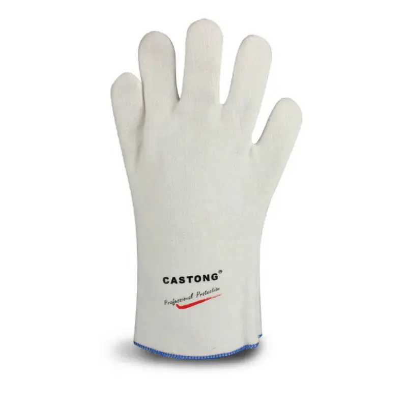 Artículo en stock resistente al calor CASTONG Fieltro de Poliéster blanco resistente al calor guantes de trabajo de seguridad para soldar