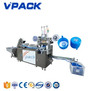 Full Automatic Barrel Lid Cover Sealing Labeling Machine 5 Gallon Shring Plastic and Cap Plug Stopper Assembly Inserting Machine