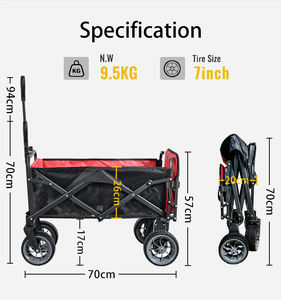 รถเข็นแคมป์ปิ้งไฟฟ้า ควบคุมด้วยรีโมท แบตเตอรี่ 2000mAh พับเก็บได้ สำหรับใช้งานกลางแจ้ง แคมป์ปิ้ง ตกปลา ช้อปปิ้ง - Product Image 3