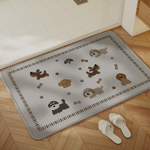 Tappetino da Bagno Antiscivolo con Design Bassotto, Assorbente e ad Asciugatura Rapida, Resistente alle <span class=keywords><strong>Macchie</strong></span> in Lino - Product Image 6