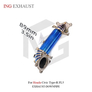 ท่อดาวน์ไปป์ไทเทเนียม ING ขนาด 89 มม. (3.5 นิ้ว) สำหรับ Honda Civic Type-R FL5 |   อะไหล่แต่งประสิทธิภาพสูงน้ำหนักเบาพิเศษสำหรับการปรับแต่งสมรรถนะแบบไหลเวียนสูง ขายส่ง - Product Image 6