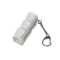 Llavero de Plástico Transparente Ligero con Forma Rectangular de 3 Agujeros, Juguete Antiestrés para Jóvenes (15-35 Años)