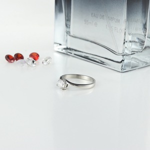 yunnique <b>Titanium</b> Steel <b>Ring</b> Silver Color Claw Setting Women's Birthday Jewelry Fashion <b>Rings</b> - Product Image 4