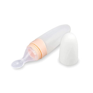 Biberón Dispensador de Alimentos <span class=keywords><strong>para</strong></span> Bebés con Diseño de Dibujos Animados, de Silicona PP, Libre de BPA, 90 ml, con Cuchara <span class=keywords><strong>para</strong></span> Alimentar con Leche - Product Image 2