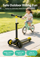 Trottinette pour enfants avec roues en PU ABEC-7, LED clignotantes, pliable, légère, pour jeux en plein air
