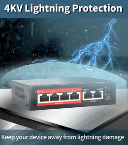 Switch PoE con IA OEM ODM, 4 Puertos PoE de 10/100 Mbps + 2 Puertos de Enlace Ascendente de 10/100 Mbps, Switch PoE Inteligente para Cámaras IP CCTV - Product Image 2