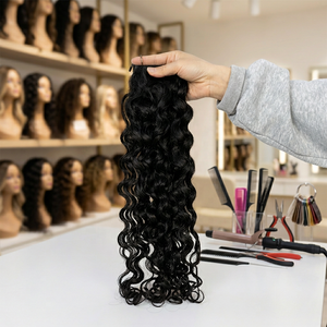 Extensiones de Cabello Natural con Cinta Adhesiva Invisible, 40 Piezas, 100g, Ondulado, Color Negro Natural, Cutícula Alineada, 30 Pulgadas - Product Image 1