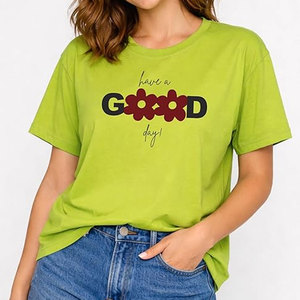 T-shirt graphique surdimensionné personnalisé pour femme, col rond, manches courtes, style décontracté, très tendance - Product Image 2