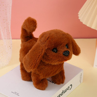 Mini Chien Électrique Interactif en Peluche Courte, Jouet Multifonctionnel pour Enfants, avec Sons, qui Marche et qui Abaie, Modèle Dessin Animé, 31-50cm, pour Enfants de 4-6 Ans