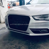 En stock aux États-Unis, livraison rapide, calandre avant en ABS style RS4, maille argentée, pour Audi A4 S4 B8.5 2013-2016