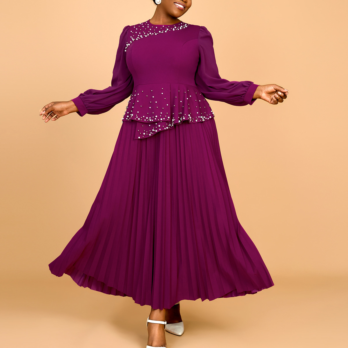 strapless open back dress Sequin and Fringes Peplum Cap Sleeves Party Anniversary Dress – JB Brand