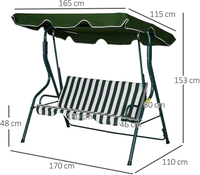 Fauteuil Suspendu de Luxe Personnalisable pour 3 Personnes, Pliant et Amovible avec Auvent, pour Jardin et Cour, Chaise Balançoire Relaxante