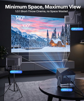 Potente Proyector Portátil Pico de 12W, Cine en Casa 1080P, Proyector Android para HY350 NTV 500 ANSI con Enfoque Automático y Corrección Trapezoidal Automática