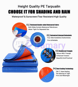Bâche en PE double face bleue et orange, imperméable, anti-UV, avec œillets <span class=keywords><strong>pour</strong></span> couverture extérieure - Product Image 6