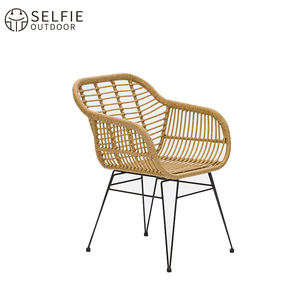 Chaise de salle à manger d'extérieur en rotin moderne, imperméable, empilable, légère et durable pour hôtel, restaurant, café, école, parc et villa - Product Image 1