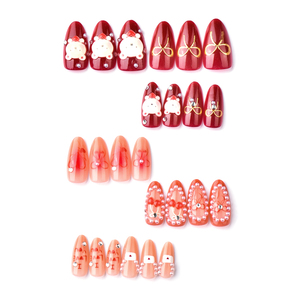 Faux ongles ABS amovibles à motifs de tuyaux d'eau, longs, style européen et américain, pour manucure de Noël - Product Image 3