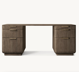 Muebles de oficina sasánida Diseño contemporáneo Escritorio Ciro hecho a mano de abeto europeo cepillado con alambre - Product Image 1