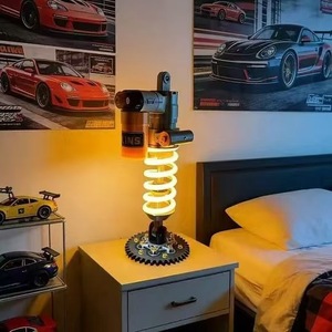 Automotive Industrial Metal Suspension Table Lamp Coil Spring AC E26 LED Warm White <b>Push</b> <b>Button</b> <b>Switch</b> Desk Light-Custom Design - Product Image 1