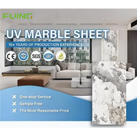 Panel de Pared de PVC Estilo Europeo, Lámina de Mármol UV Plana, Material Interior Elegante con Patrón Brillante, Panel de Pared PWC