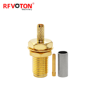 Conector RF Hembra SMA Recto para Montaje en Panel con Tornillo de 19 mm para Cable RG316 RG174