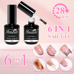 IMTITI Gel de Uñas Multifuncional 6 en 1 de 15ml, Gel Constructor Todo en Uno, Pegamento para Puntas y Extensión, para Decoración con Pedrería y Efecto Blooming, Venta al por Mayor - Product Image 2