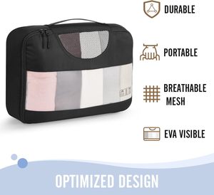 8 - Ensemble de cubes de rangement pour valises, pour un rangement efficace des vêtements et des accessoires de voyage, avec un design en maille respirante, durable et portable - Product Image 5