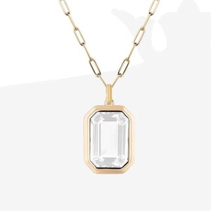 Pendentif en zircon en forme <span class=keywords><strong>de</strong></span> cœur, style Instagram, très apprécié, en acier inoxydable, avec chaîne en bambou, pour femme, sportif, transfrontalier - Product Image 4