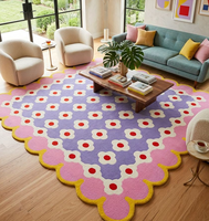 Tapis d'intérieur contemporain haut de gamme en laine de Nouvelle-Zélande, fait main, 4,5 lb, doux et moelleux, pour hôtel, villa, salon, tapis tufté à la main