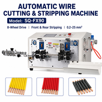 Machine à dénuder les fils à 8 roues, 25 mm², 0,2-25 mm², écran LCD, 3000-4000 pièces/h pour fils en PVC, PTFE, fibre de verre