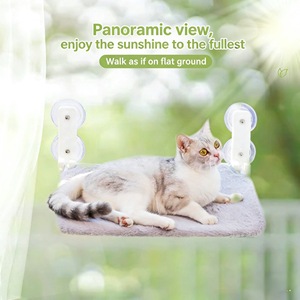 Plastic Solid Foldable Cat Hammock with Window Suction Wall-mounted Hanging <b>Bed</b> & Climbing Rack - Product Image 5