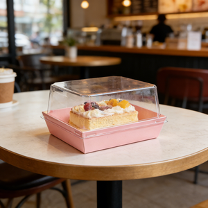 Caja de Embalaje para Charcutería al por Mayor con Ventana, Caja Rosa para Tiramisú, <span class=keywords><strong>Donuts</strong></span>, Postres, Mousse y Pasteles con Tapa Transparente, Caja para Entrega de Pasteles - Product Image 5