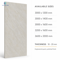 Dalle de pierre de quartz technique Luca |   Grand format aspect marbre blanc 1600x3200mm poli pour plan de travail de cuisine, panneau mural sur mesure