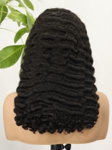 阿里巴巴热销供应商批发假发人发蕾丝正面13x4高清透明正面permruque生缅甸卷发女性假发 - Product Image 1