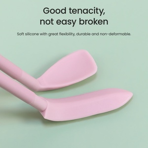 Paquete de 10 colores personalizados, Mini utensilios de cocina de grado alimenticio sin BPA, espátula y raspador de silicona resistente al calor para microondas para hornear barbacoa - Product Image 4