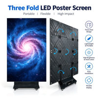 Écran d'affichage LED pliable programmable intelligent P1.86, affichage publicitaire pliable en trois parties, signalétique intérieure, panneau d'affichage publicitaire
