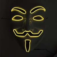 Vendetta Unique Custom LED Effrayant Halloween Masque PVC Facial Hacker avec Rechargeable Avantage