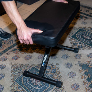 QUIK LOK BX/718 Portable Keyboard <b>Bench</b> Wide <b>Padded</b> Seat Double Steel Rail 6 Heights Max Load 135 Musical Instrument Accessories - Product Image 3