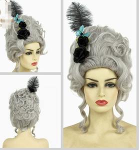 Peluca Victoriana para Disfraz Rococó, Peluca del Siglo XVIII, Cabello Barroco, Peluca Vintage de Reina con Rizos Altos, <span class=keywords><strong>Pelucas</strong></span> Sintéticas para Disfraces - Product Image 6