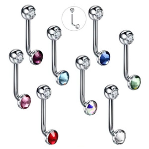 Getta 14G katı titanyum Christina Piercing halter çiçek VCH yüzük kadın dikey kaput göbek Piercing yapılan G23 malzeme - Product Image 6