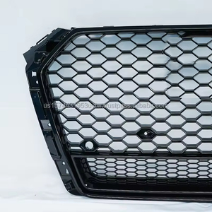 OEM Custom Glossy Black Honeycomb <b>Mesh</b> ABS New High Quality Audi A4L B9 2017-2019 RS4 Style Front <b>Grille</b> Frame US Stock PNB - Product Image 3