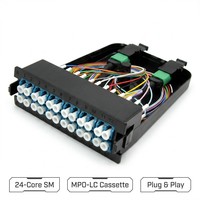 Boîtier de module fibre optique à montage en rack LC 12 ports haute densité multimode OM3 OM4, cassette MPO MTP