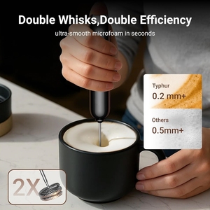 Fouet <span class=keywords><strong>mousseur</strong></span> à lait à vitesse variable, baguette de <span class=keywords><strong>mousseur</strong></span> à café rechargeable avec double fouet détachable - Product Image 4