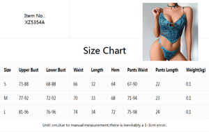 Chuangerm En stock Nouveauté 2026 Ensembles de lingerie pour femmes élégants à imprimé serpent, en maille ajourée, avec chaîne métallique et anneau de cou - Product Image 6