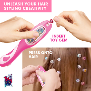 DIY Girls Pretend Play Hair Jewel Stamper Kit Adhesivo de plástico Gemas y cristales - Product Image 2